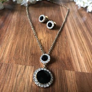 Beautiful black and gold rhinestone necklace set